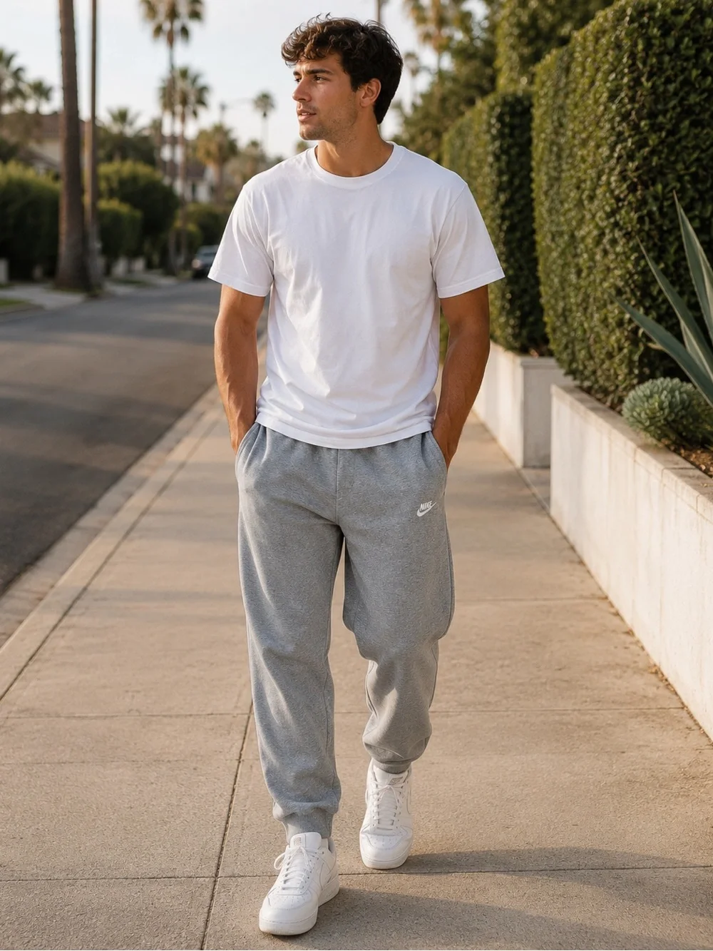 ✔️NIKE Men's Gray Logo Fleece Jogger Classic Sweatpants - XL